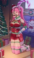 1female 1girls bondage bondage bondage bound bound_arms bound_legs bound_to_pole christmas christmas_outfit christmas_present christmas_tree dildo_plug_gag female female gag gagged green_rope harness_gag harness_ring_gag helpless helpless_female helpless_girl maniacholy pink_eyes pink_hair plug_gag pole ring_gag rope rope_bondage sex_slave shibari_over_clothes slave slave_girl slave_training stationary_restraints sub submissive submissive_female tied_up training unplugged