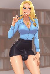 1futa 2d 2d_(artwork) ai_generated amy_young anasheya_(style) blonde_futa blonde_hair blonde_hair_futa blue_eyes breasts civitai cleavage criminal_case futanari golden_necklace holding_pen long_hair long_hair_futa long_sleeves milf_enjoyer necklace pendant police_badge police_officer policewoman solo solo_futa video_game_character video_game_franchise white_skin