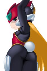 1boy android ass bodysuit bunny_tail bunnysuit femboy leotard male_only mega_man mega_man_zero riso robot thighs zero_(mega_man)