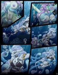 2024 2_horns anthro big_breasts bikini black_bikini black_clothing black_swimwear blixtin_fulgera blue_body blue_fur blue_hair blue_tentacles blush breasts bubble clothing comic comic_page dragon dranixparemoon duo emanuela_(dragonmaster2653) female fur genitals green_body green_scales hair heart_symbol hi_res horn kirin long_hair mind_control multicolored_body multicolored_hair multicolored_scales mythological_creature mythological_scalie mythology non-mammal_breasts nude nude_anthro nude_female page_3 page_number purple_hair pussy restrained restrained_by_tentacles ringed_eyes scales scalie story story_in_description swimwear tan_body tan_scales teal_hair tentacle tentacle_around_arm tentacle_around_waist two-piece_swimsuit two_tone_body two_tone_hair two_tone_scales underwater vaginal_penetration water white_body white_fur white_scales wings