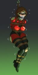 angry_face ass bondage boots breasts brown_hair captured captured_heroine collar defeated defeated_heroine disney duct_tape duct_tape_gag elastigirl female femsub forced gagged hanging_from_ceiling helen_parr helpless kidnapped latex_suit looking_at_captor looking_at_viewer milf pixar powerless restrained ripped_clothing short_hair skelebomb slavegirl sweating tagme tape_gag taped_mouth the_incredibles thick_thighs tight_clothing