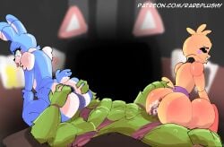 bisexual five_nights_at_freddy's_2 five_nights_at_freddy's_3 fnaf rareplushy springtrap_(fnaf) thick_thighs threesome toy_bonnie_(fnaf) toy_chica_(fnaf) trio video_game video_games