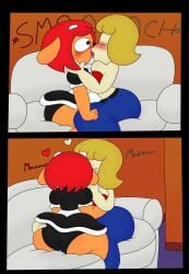 3barts ass big_breasts blush comic halloween kissing lammy_lamb lesbian maid mama_parappa parappa_the_rapper playstation sony sony_corporation sony_interactive_entertainment um_jammer_lammy yuri