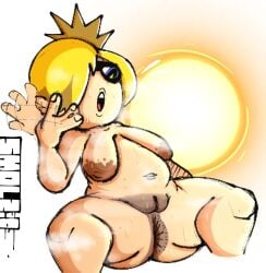 1girls anus anus_focus anus_outline anus_peek ass asshole background_character blonde_hair breasts chubby chubby_female dark_anus dark_areola dark_areolae dark_nipples fanning_self female friday_night_funkin legs_apart milf naked naked_female nude nude_female pussy smolzd spread_legs steam sun sunglasses sweat sweaty_body