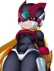 1boy android bodysuit femboy male_only mega_man mega_man_zero navel riso robot thighs zero_(mega_man)