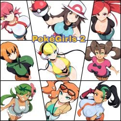 9girls ai_generated big_breasts cleavage collar dark-skinned_female dark_skin elesa_(pokemon) flannery_(pokemon) from_above gardenia_(pokemon) high-angle_view large_breasts leaf_(pokemon) light-skinned_female light_skin looking_at_viewer mallow_(pokemon) mullon nemona_(pokemon) novelai poke_ball pokemon pokemon_bw pokemon_dppt pokemon_frlg pokemon_gsc pokemon_hgss pokemon_oras pokemon_rgby pokemon_rse pokemon_sm pokemon_ss pokemon_sv pokemon_xy shauna_(pokemon) smile sonia_(pokemon) whitney_(pokemon)