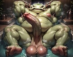 abs ai_generated anthro armpit_hair armpits balls bara big_balls big_muscles big_nipples big_pecs big_penis booster_rex catfish daddy demon dilf erect_nipples erection flexing gay green_body hair huge_balls huge_cock huge_muscles huge_nipples huge_pecs hunk hyper hyper_balls hyper_penis league_of_legends male male_only marine musclegut muscular muscular_anthro muscular_male musk navel nipples nude riot_games solo sweat tahm_kench whiskers