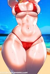 1girls ai_generated ass beach big_ass big_breasts big_butt bikini breasts female huge_breasts large_ass large_breasts metroid nintendo samus_aran sinderellaart
