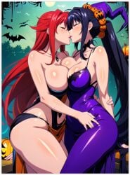 2females 2girls 2women ai_generated akeno_himejima girl_on_girl high_school_dxd lesbian_couple lesbian_kiss lesbian_sex rias_gremory yuri yuri yuri