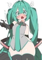 ?! hatsune_miku no_pants no_skirt thick_thighs thighs uruti_2388 vocaloid wide_hips