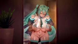 3d 3d_animation animated anus areola arms_up artist_request ass big_areola big_ass big_breasts big_nipples big_thighs bikini blue_eyes blue_hair blush breasts butt cum cum_in_pussy cum_inside cyan_hair dark-skinned_male female female_only gigantic_breasts hatsune_miku hatsune_miku_(collared_bikini) huge_areola huge_ass huge_breasts huge_nipples huge_thighs legwear long_hair looking_at_viewer meme_attire mosaic_censoring navel nipples no_sound penetration penis penis_in_pussy pose pussy sex solo standing standing_sex striped_bikini stripes tagme thick_hips thick_legs thick_thighs thighs twintails underwear video vocaloid voluptuous white_background