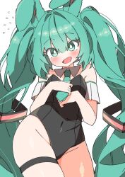 bunny_ears bunny_girl bunnysuit hatsune_miku skindentation thick_thighs thigh_strap thighs uruti_2388 vocaloid