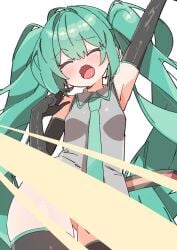 hatsune_miku sun_rays thick_thighs thighs uruti_2388 vocaloid wide_hips