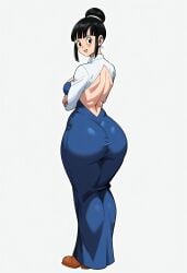 . ai_generated boots chichi dragon_ball_super dragon_ball_z hi_res long_dress sfw tagme