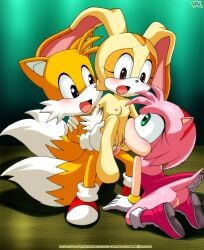 3some amy_rose anal anal_sex bisexual bisexual_(female) cream_the_rabbit cunnilingus dress flat_chest licking licking_pussy oral_sex palcomix sonic_(series) sonic_the_hedgehog_(series) tails tails_the_fox threesome young