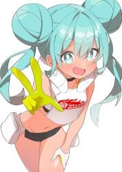 belly belly_button hatsune_miku racing_miku tan_skin thick_thighs thighs uruti_2388