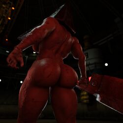 1girls 3d ass ass_focus back big_ass big_breasts breasts bubble_butt curvy female female_pyramid_head great_knife huge_ass huge_breasts humanoid konami mature muscular_female nipples nude pyramid_head rule_63 silent_hill silent_hill_2 thick_thighs vensaku villainess voluptuous weapon wide_hips