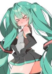 ass blush hatsune_miku putting_clothes_on tears thick_thighs thighs uruti_2388 vocaloid