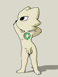 anthro casual_nudity felid feline flaccid foreskin friedkortola fur genitals hi_res male mammal nine_sols penis red_candle_games solarian solo yi_(nine_sols)