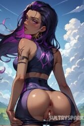 1female 1females 1girls 1woman ai_generated anus anus artist_name ass ass ass_focus asshole asshole_focus back behind breasts brown_body brown_skin butt_focus butthole_focus character cum cum_in_pussy female female female from_back from_behind futarush girl long_hair patreon patreon_username purple_eyes purple_hair pussy reyna_(valorant) riot_games sexy sexy_pose shorts sports sports_bra sports_uniform sportswear sultryspark tan_body torn torn_clothes torn_clothing vagina valorant video_game video_games