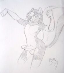 1boy erection furry furry_only lapinbeau male male_only no_humans nude penis sketch skunk solo tokeli twink