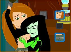 animated bondage disney female female_only human kim_possible kimberly_ann_possible multiple_females multiple_girls nipples shego tagme yuri