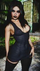 1girl 1girls 2026 3d 4k areola areola_slip areolae areolae_slip armpit_hair armpits background big_breasts big_lips black_eyeshadow black_hair black_lipstick black_nails blue_eyes breasts butterfly_tattoo choker chromatic_aberration clothed clothing crashbanditkut day depth_of_field detailed_background dress eyebrows eyelashes eyeshadow female hair hairy hairy_armpits half-closed_eyes hi_res high_heel_boots high_resolution highres human indoors inside light-skinned_female light_skin lips lipstick long_eyelashes long_hair long_nails looking_at_viewer makeup markings mascara mature mature_female nail_polish nails nipples original original_character pinup room self_upload smile smiling smiling_at_viewer solo solo_female solo_focus standing straight tattoo tattoo_on_chest tattooed_arm tattoos thick thick_eyebrows thick_lips thick_thighs thighs virt-a-mate virtamate young young_female