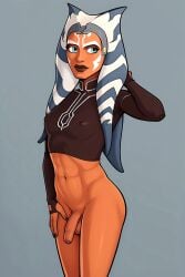 ahsoka_tano ai_assisted analorbust blush cute flaccid_penis futanari orange_skin penis small_penis solo_female uncircumcised