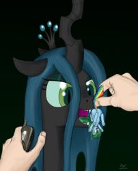 anus ass changeling crotchboobs feeding female feral friendship_is_magic green_eyes horn human licking looking_back macro my_little_pony nokia pussy queen_chrysalis_(mlp) rainbow_dash_(mlp) size_difference tongue vore wings xyi