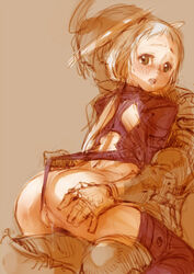 1boy alma_beoulve angel_wings ass ass_grab blush bodysuit branch_(blackrabbits) brother_and_sister female final_fantasy final_fantasy_tactics final_fantasy_tactics_(original) gauntlets grey_background groping head_wings incest long_hair open_mouth pussy pussy_juice ramza_beoulve siblings sitting sketch thighhighs ultima_(fft) uncensored wedgie wings