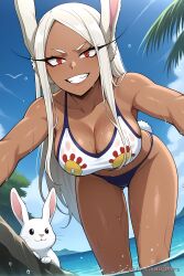 ai_generated aichat beach bikini boku_no_hero_academia bunny_ears bunny_girl ecchi mirko pinku pinku.ai pinkuai rumi_usagiyama