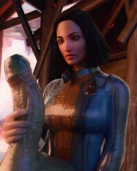 3d 3d_render amateur_artist apocalypse apocalyptic bethesda_game_studios bethesda_softworks big_breasts black_hair blender blender_(software) blender_cycles bodysuit breasts disembodied_penis faceless_character faceless_male fallout fallout_(series) fallout_4 female forced_handjob foreskin fully_clothed fully_clothed_female gnightsound green_skin hand_on_penis handjob huge_breasts huge_cock indoors large_breasts large_penis larger_male light-skinned_female male massive_breasts massive_penis milf mother mother_(lore) mutant no_artist_signature no_source nora_(fallout_4) nude_male older_female open_eyes open_mouth penis questionable_consent skin_tight skinsuit sole_survivor_(female) uncircumcised upper_body vault_girl vault_suit wooden_wall worried_expression