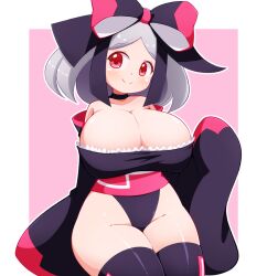 alternate_body_type alternate_breast_size curvy huge_breasts huge_thighs moi_moi_(pop'n_music) pop'n_music seductive short smile voluptuous