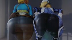 2girls 3d against_fourth_wall against_glass animated ass ass_focus ass_on_glass ass_press blonde_hair bodysuit from_behind huge_ass kishi leaning leaning_forward ocarina_of_time pants pointy_ears princess_zelda sheik shiny shiny_clothes short_hair tagme tears_of_the_kingdom the_legend_of_zelda the_legend_of_zelda:_ocarina_of_time the_legend_of_zelda:_tears_of_the_kingdom time_paradox video zelda_(tears_of_the_kingdom)