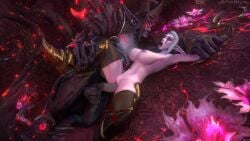 1boy 1girls 3d ahe_gao big_breasts blizzard_entertainment female interspecies maiev_shadowsong night_elf purple_skin satyr satyr_(warcraft) sex spooning thick_thighs thighhighs vaginal_penetration vaginal_sex void_corruption_(warcraft) voluptuous voluptuous_female warcraft white_hair wide_hips world_of_warcraft xavius zentaeron