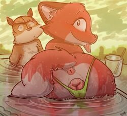 1boy 1girls anus ass crossover dreamworks dreamworks_animation duo female fox jungledyret_hugo looking_at_another male male/female mammal over_the_hedge panties paramount_pictures procyonid pussy raccoon ram_satinga rita_(jungledyret) rj_(over_the_hedge) straight tail watching