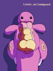 3:4 anus balls beady_eyes big_balls big_penis big_tail big_tongue erection feral foreskin generation_1_pokemon genitals highguard humanoid_genitalia humanoid_penis licking lickitung looking_at_viewer lying male markings nintendo on_back oral penile penis penis_lick pink_body pink_skin pokemon pokemon_(species) presenting presenting_anus presenting_balls presenting_penis puffy_anus ring_(marking) sex solo tail tongue tongue_out