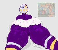 1girls absurd_res ass ass_focus battle_for_bfb battle_for_bfdi battle_for_dream_island bfb bfdi big_breasts breasts cake chubby chubby_female colored eggy_(bfdi) explosion eyelashes female frosting_on_butt half-closed_eyes highres huge_ass humanized i_want_her_to_sit_on_my_face_while_i_eat_her_out jacknjellify leg_warmers legwear meme meme_in_the_background meme_on_the_background mr_krabs object_head object_show object_show_community object_shows osc oscillations simple_background solo solo_female solo_focus spongebob_squarepants spotted_body squidward_tentacles thick_thighs yellow_spots