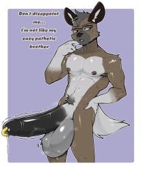 aggressive_retsuko anthro artisticwolfie balls big_balls big_penis boner erection furry hyena jiro_haida_(aggretsuko) male male_only musk nude penis penis_piercing solo solo_male tsukielewds