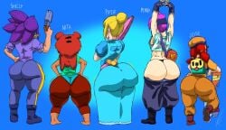 ass_chart backpack barefoot barefoot_under_trousers bear bendraws big_ass big_butt blonde_female blonde_hair blue_dress brawl_stars dark_pink_hair female grown_up huge_ass huge_butt jessie_(brawl_stars) latina massive_ass massive_butt nita_(brawl_stars) panties pants_down penny_(brawl_stars) piper_(brawl_stars) pirate purple_hair red_hair shelly_(brawl_stars) shotgun take_your_pick tight_clothing tight_fit tight_pants umbrella yellow_hair