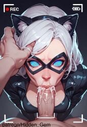 ai_generated ailurid black_cat_(marvel) blowjob blowjob_face blowjob_pov camera_phone camera_view cum cum_in_mouth deepthroat hidden_gem hypnosis hypnotic_eyes mind_control patreon patreon_username pov white_hair