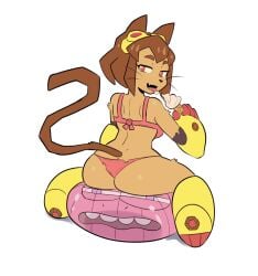 bikini cat_ears cat_tail catgirl female female_only gameoverse glitch_productions ice_cream kit_(gameoverse) licking_ice_cream taterdouce