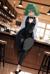 ai_generated big_ass big_butt big_thighs cute green_eyes green_hair hot huge_ass huge_butt huge_thighs lifting maid maid_uniform miyuai one-punch_man sexy sexy_body tatsumaki thick thick_ass thick_butt thick_legs thick_thighs