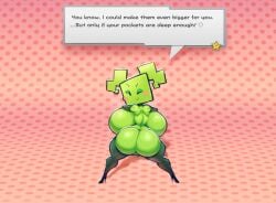 1girls anonsprite armwear ass big_ass big_breasts breasts female female_only full_body gloves green_skin latex legwear looking_at_viewer looking_back mimi_(super_paper_mario) nude nude_female paper_mario rear_view smile solo solo_female super_paper_mario thighhighs