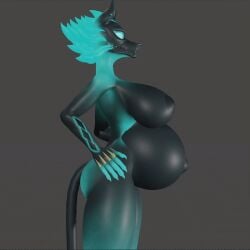 1:1 animated anthro belly_movement big_breasts bioluminescence black_body blue_hair breasts canid canid_demon canine cerberus cerberus_(fortnite) demon epic_games european_mythology female fetal_movement fortnite genitals glowing greek_mythology hair hand_on_belly hand_on_hip hellhound long_tail mammal messy_hair multi_head multiple_angles mythological_canine mythological_creature mythology nipples nude phrostbite pregnant pussy rule_63 short_playtime solo standing tail