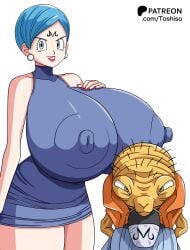 big_breasts big_breasts blue_hair breasts breasts bulma_(dragon_ball) bulma_briefs bulma_briefs dragon_ball dragon_ball_z huge_breasts huge_breasts large_breasts large_tits massive_breasts massive_tits short_hair tagme toshiso