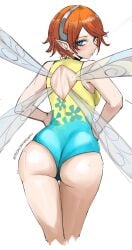 ass atlus back_view big_ass fairy fairy_wings gallica metaphor:_refantazio nero_watch sega solo solo_female solo_focus sweaty sweaty_body sweaty_butt