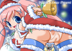 akai_maho angel_lulu bell christmas doki_doki_majo_shinpan pink_hair santa_hat