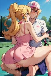 ai_generated large_breasts male male/female mario_(series) mario_tennis nintendo princess princess_peach pussy royalty vagina wet wet_pussy