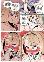 1girls color comic ellie_(impunderneath) english_text female impunderneath nude nude_female original original_character panty_sniffing possessed possession